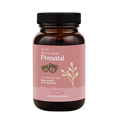 Sprigs Mama Bear Prenatal cápsulas en botella, apoyo nutricional para mamá y bebé en desarrollo