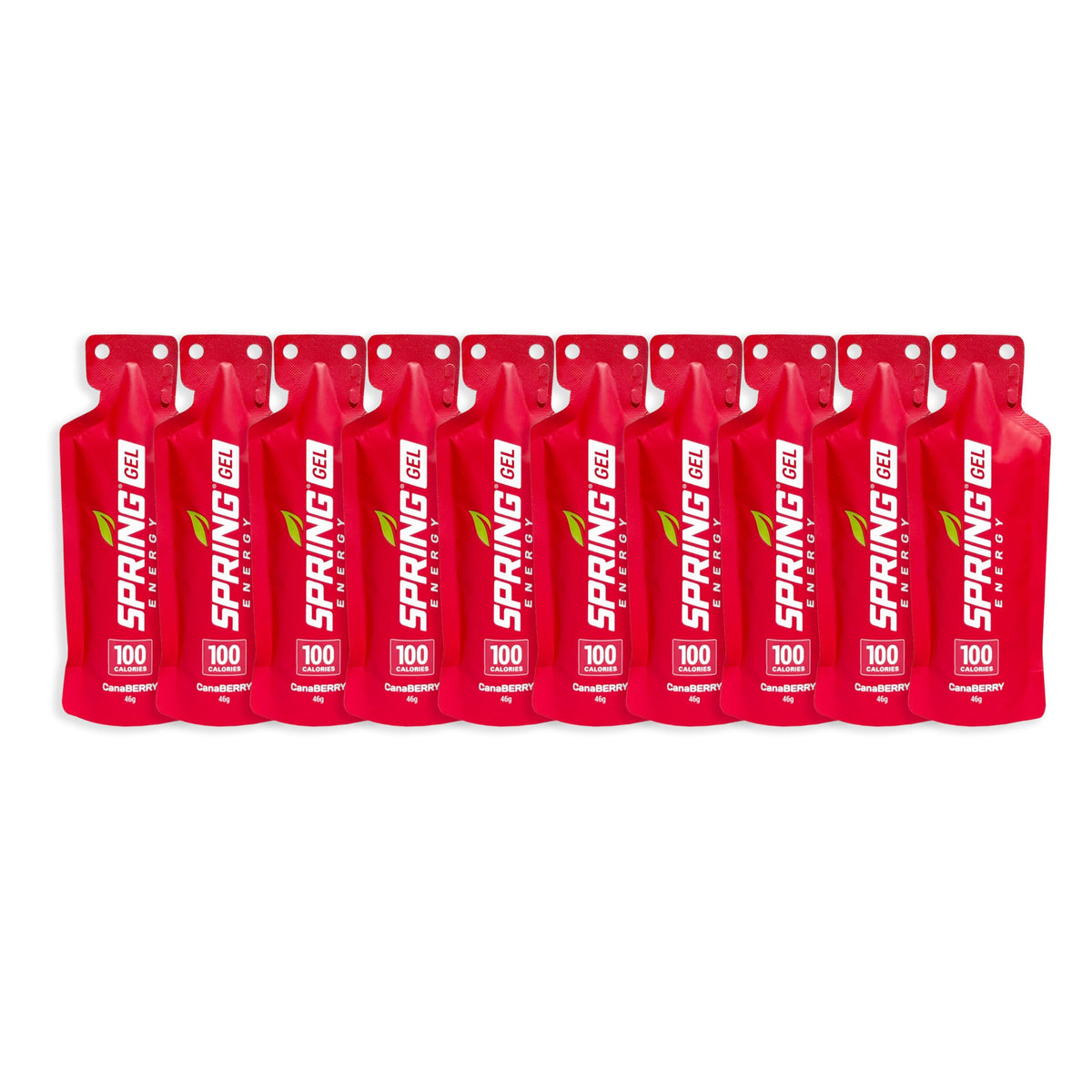 SPRING Canaberry gel de energía, sabor fresa, ideal para carrera.