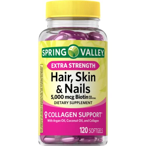 Spring Valley cápsulas para cabello, piel y uñas, posible apoyo a la belleza diaria.