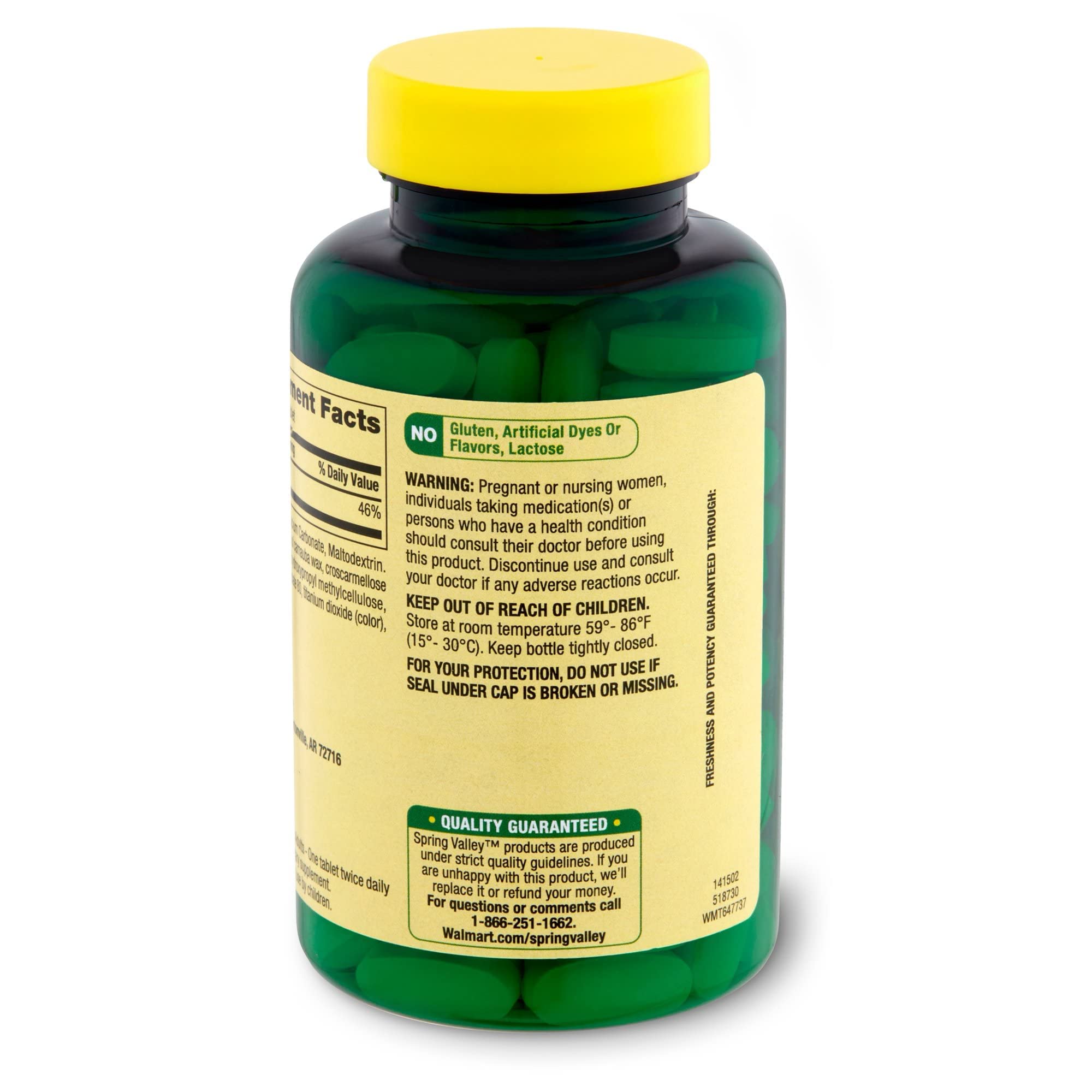 Spring Valley calcio 600 mg, paquete de tres, suministro continuo