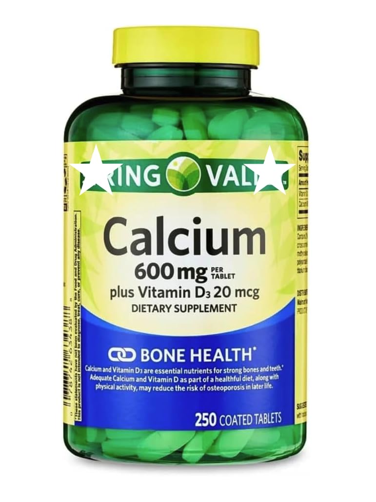 Spring Valley Calcium D3: caja frontal para apoyo a la salud ósea