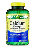Spring Valley Calcium D3: caja frontal para apoyo a la salud ósea