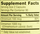 Spring Valley Canela y Cromo, dosis por porción, promueve un metabolismo equilibrado.