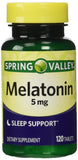 Spring Valley Melatonina 5 mg, vista de la caja, apoyo a ritmos normales