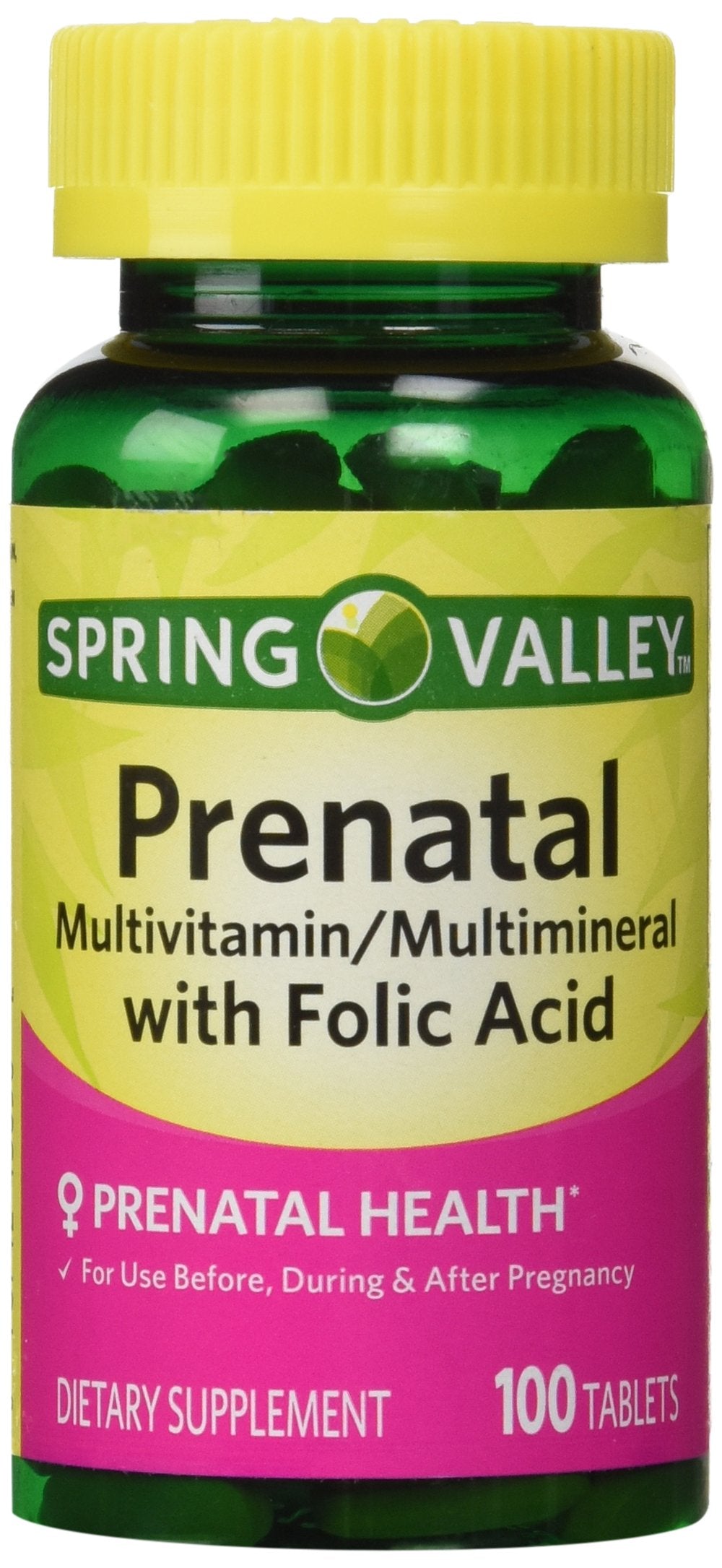Spring Valley Prenatal en empaque compacto para almacenamiento cómodo.