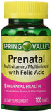 Spring Valley Prenatal en empaque compacto para almacenamiento cómodo.