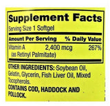 Spring Valley Vitamina A 2400 mcg, uso diario para desarrollo óseo y piel sana.