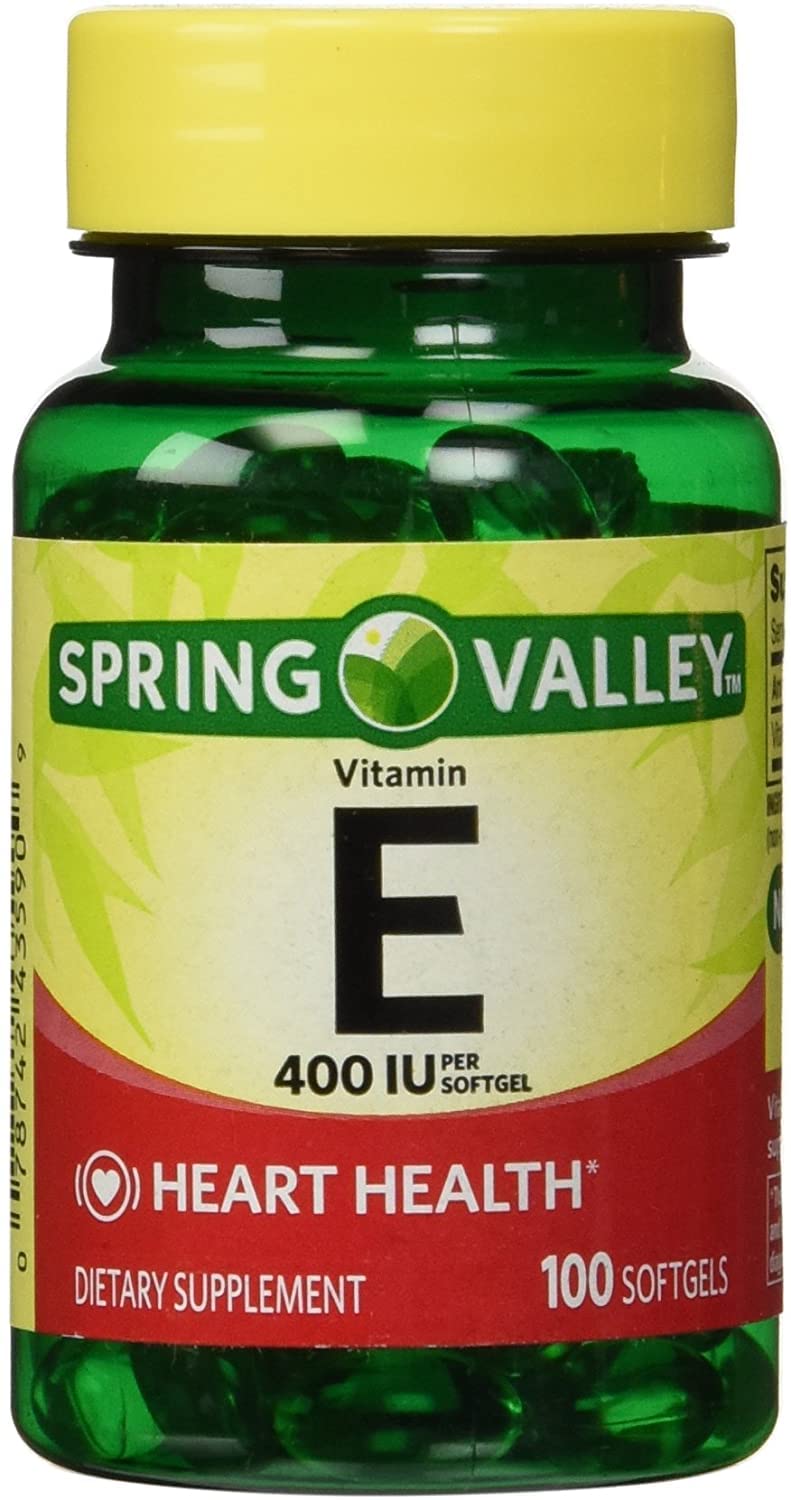 Spring Valley Vitamina E 400 UI, bote de softgeles, apoyo antioxidante diario