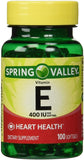 Spring Valley Vitamina E 400 UI, bote de softgeles, apoyo antioxidante diario