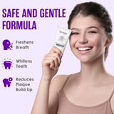SprinJene Natural pasta dientes, ingredientes naturales, enfatizando fórmula vegana y limpia.