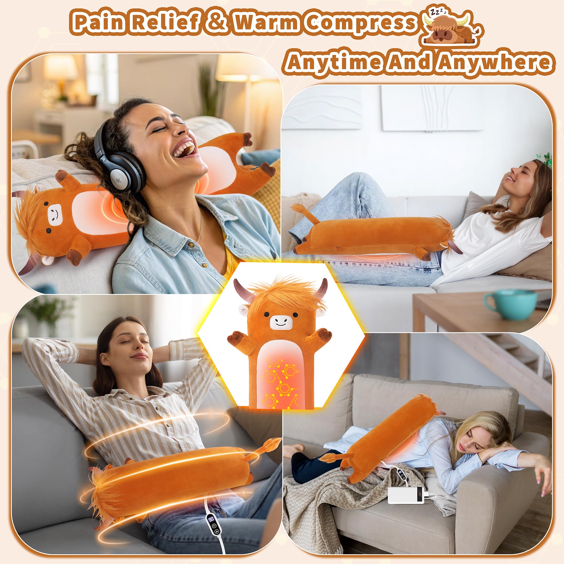 Sprinqdawin Highland Cow peluche para uso diario en casa oficina o viaje