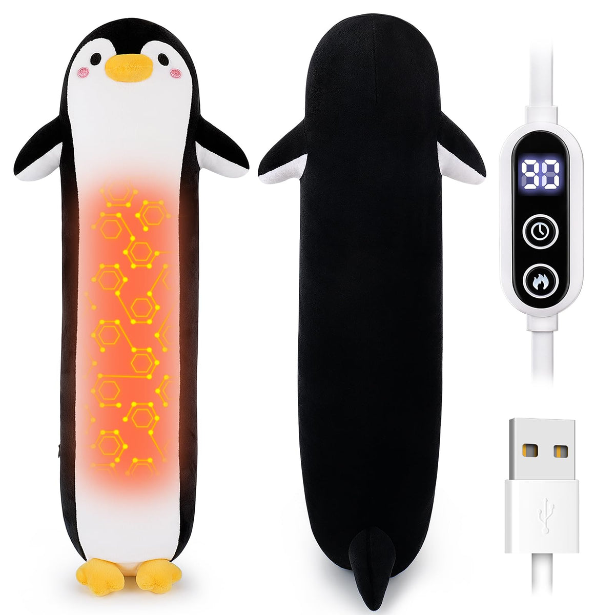 Sprinqdawin Pinguino con almohadilla caliente USB para aliviar dolores menstruales en casa