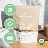 Sprout Living Epic Protein: adaptógenos y hongos para energía diaria.