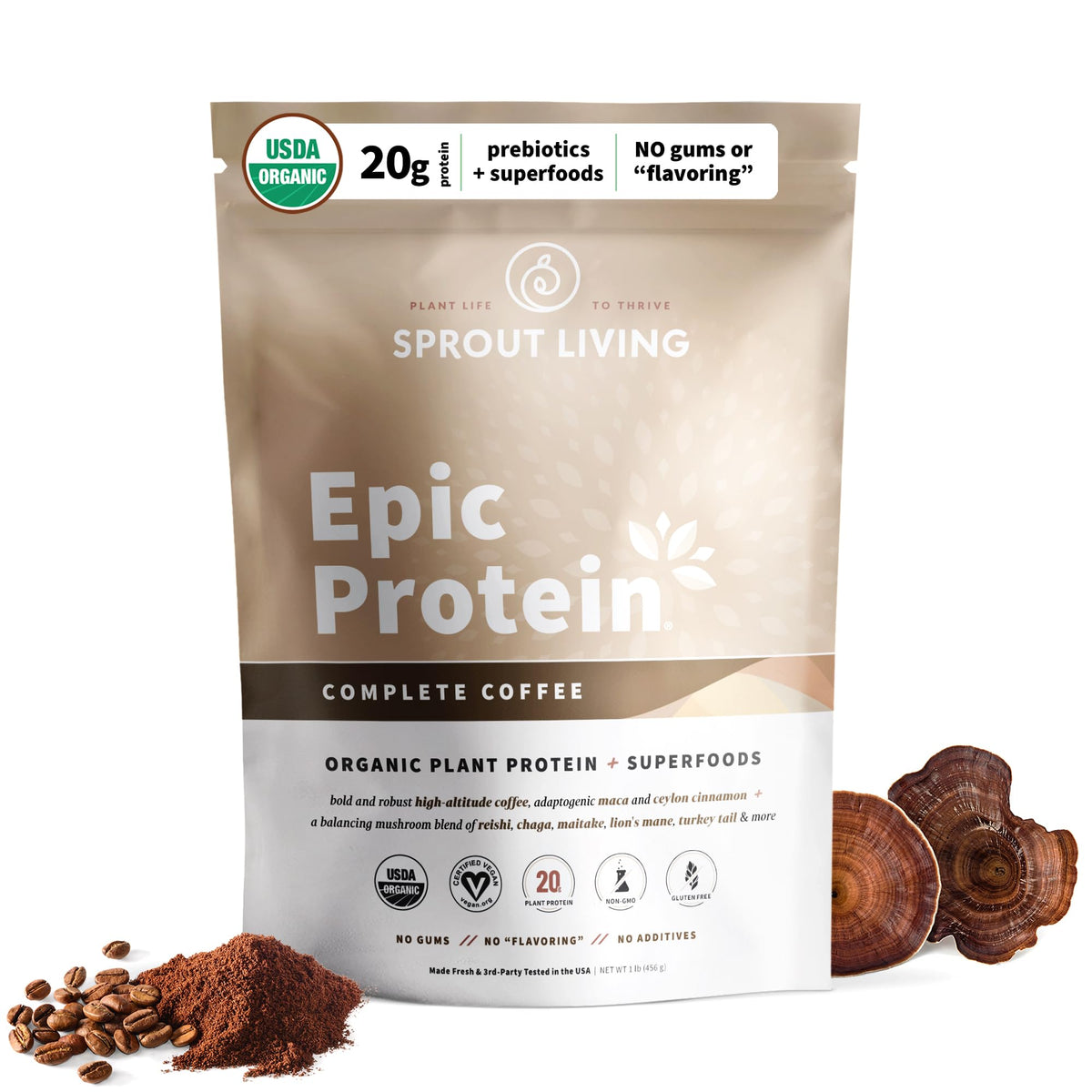 Sprout Living Epic Protein: bolsa de ingredientes para proteína vegetal equilibrada.