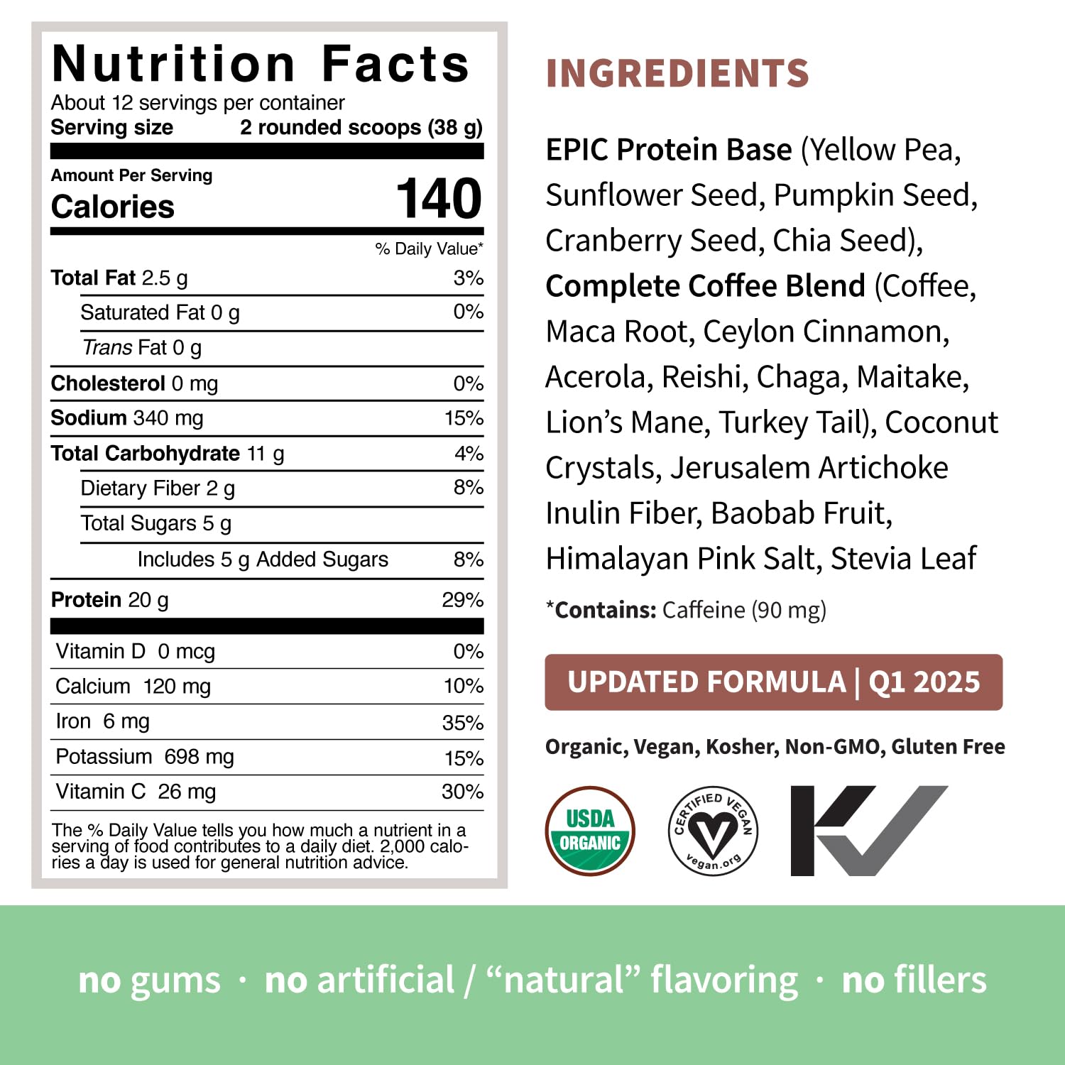 Sprout Living Epic Protein: proteína vegetal 20 g por porción para entrenamientos.
