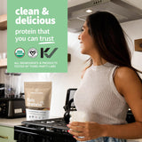 Sprout Living Epic Protein: sabor latte de café suave para licuados.