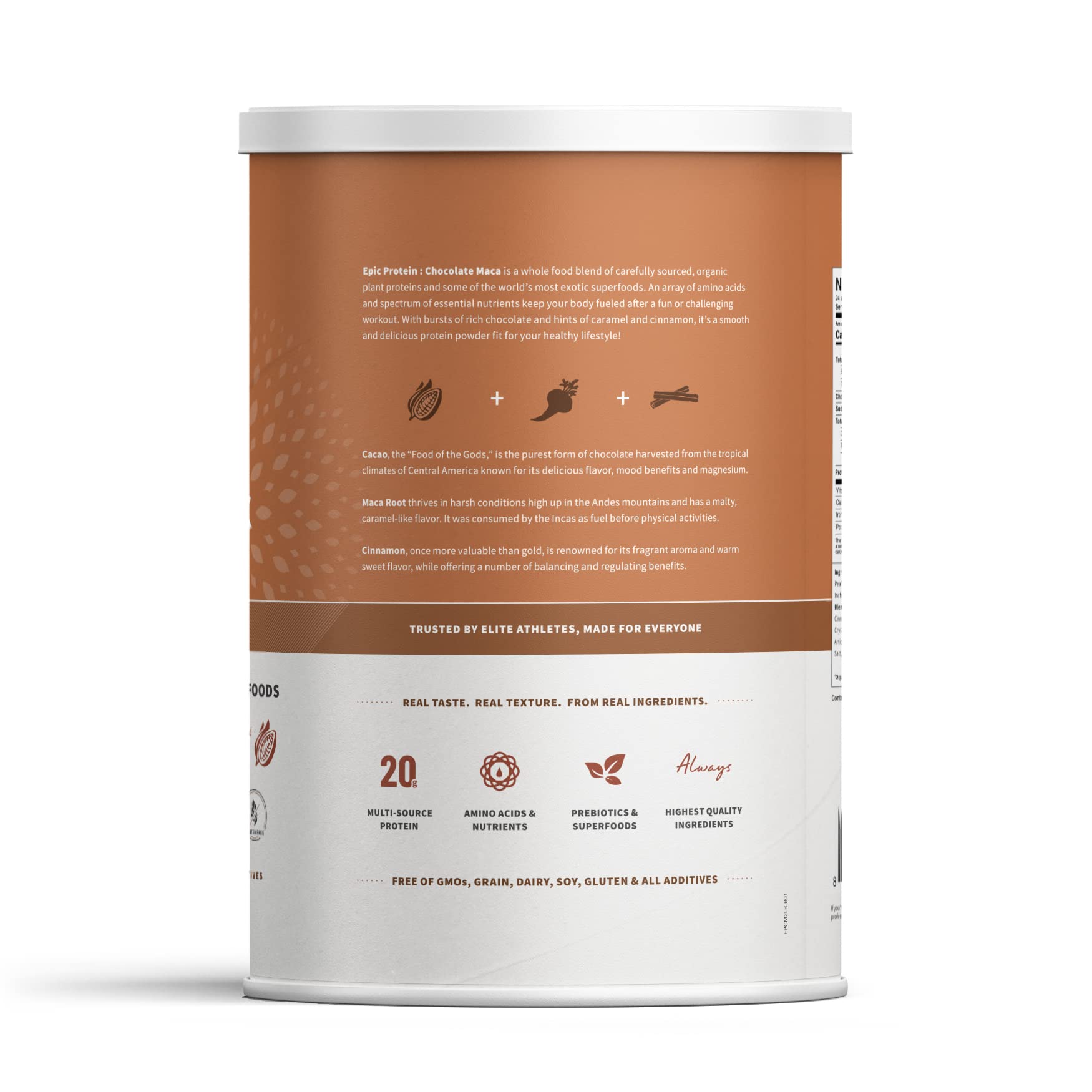 Sprout Living Epic Protein: caja-envase de 2 lb para uso diario.