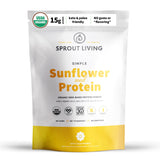 Sprout Living Proteína de Girasol en bote, ideal para batidos y perfil orgánico.