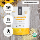 Proteína Sprout Living de girasol vegano y sin gluten para diversas dietas.