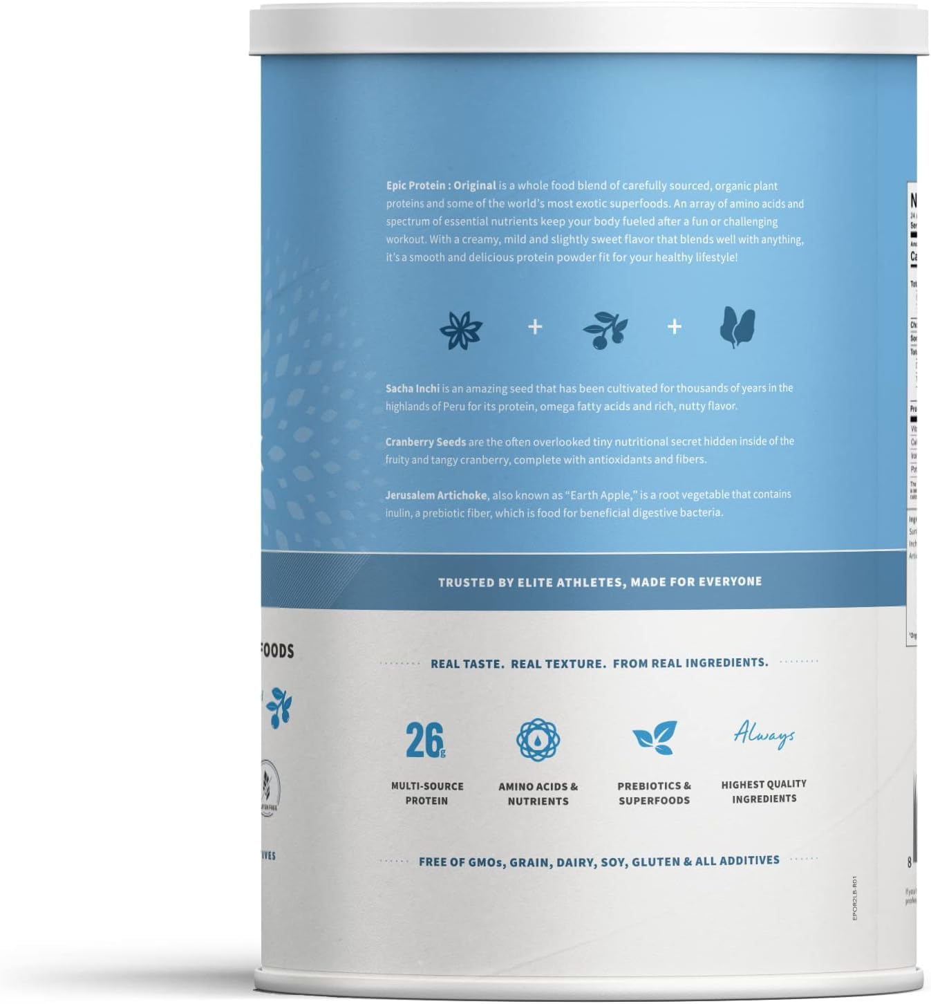 Mezcla de ingredientes vegetales clave de Sprout Living proteina