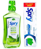 Spry enjuague bucal sin alcohol con xilitol para un frescor natural.