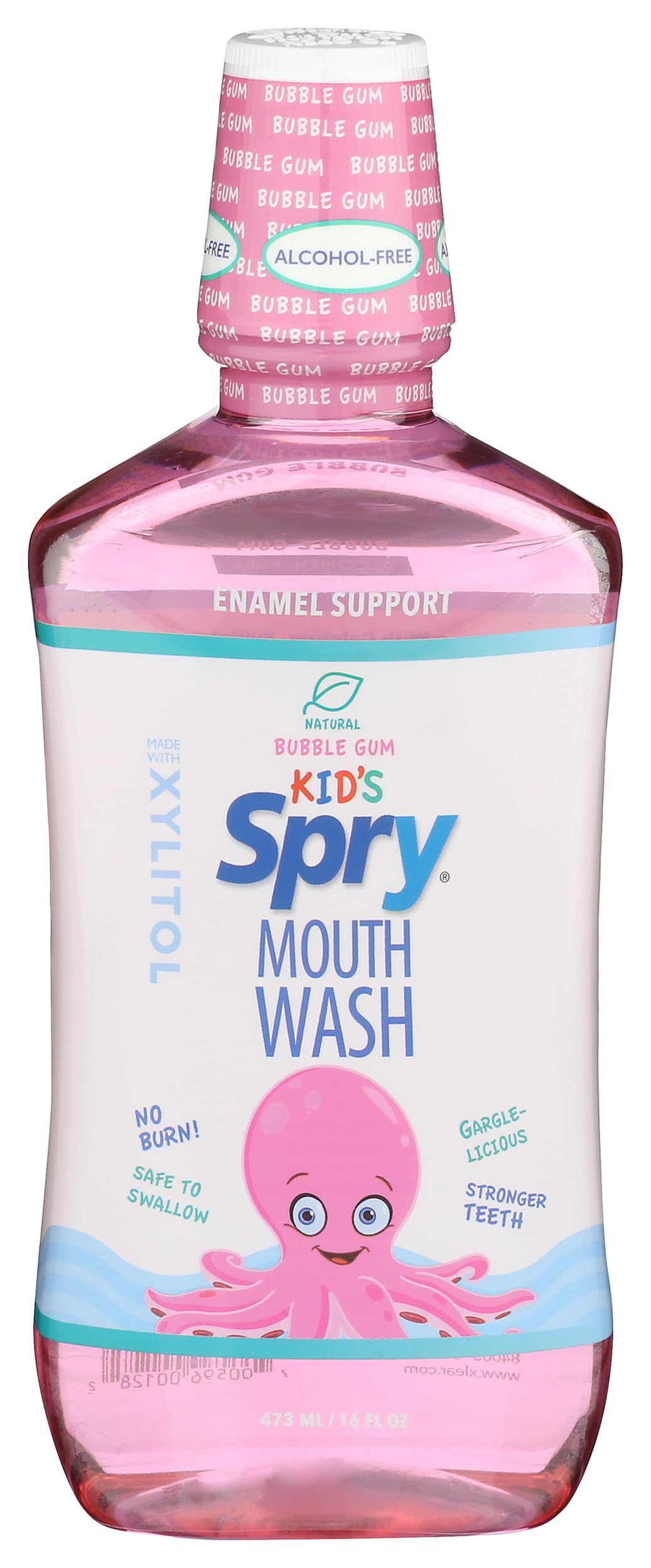 Spry Enjuague Xilitol, uso diario para niños, limpieza suave.