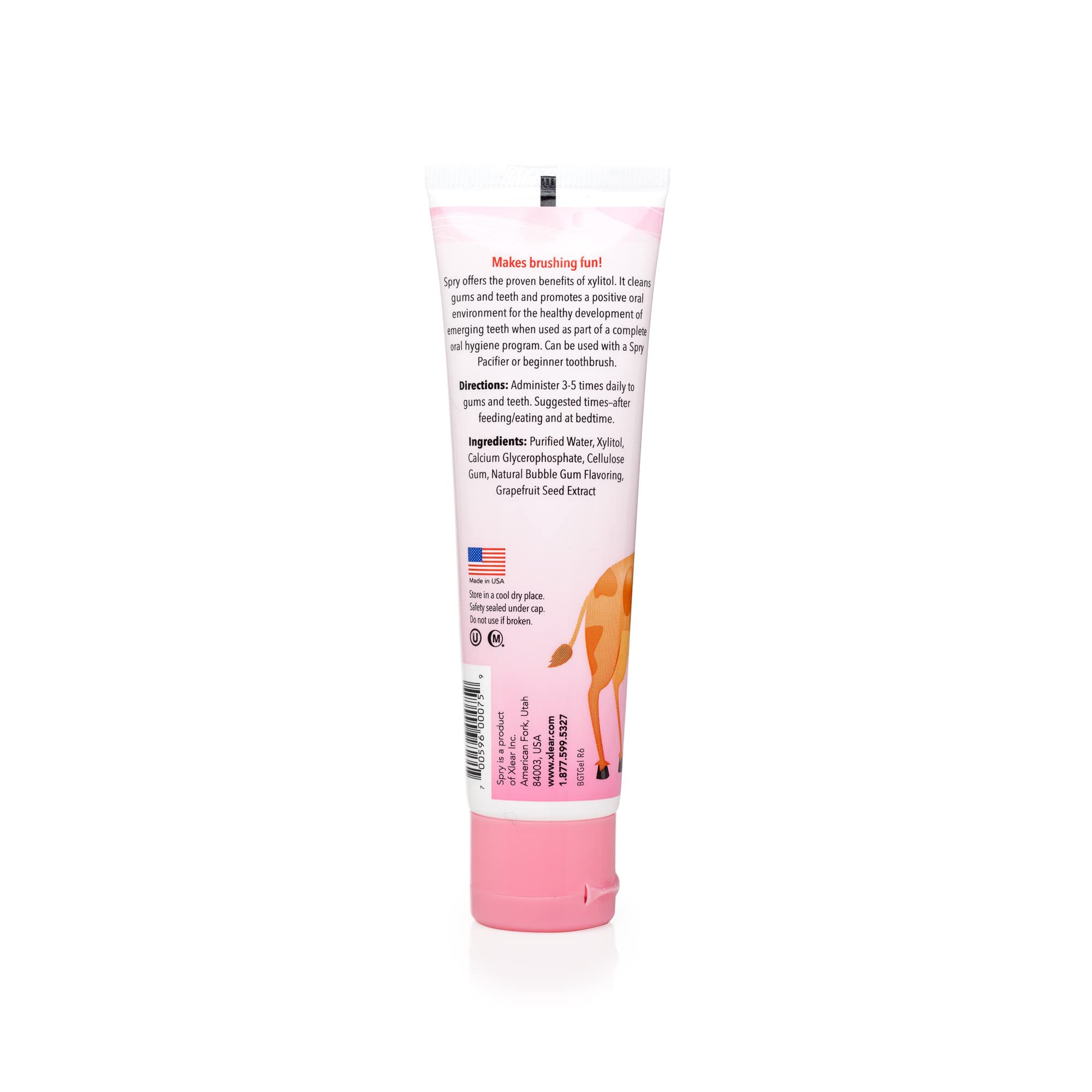 Spry Natural Xilitol Pasta Dental con tapa flip top, uso sencillo.