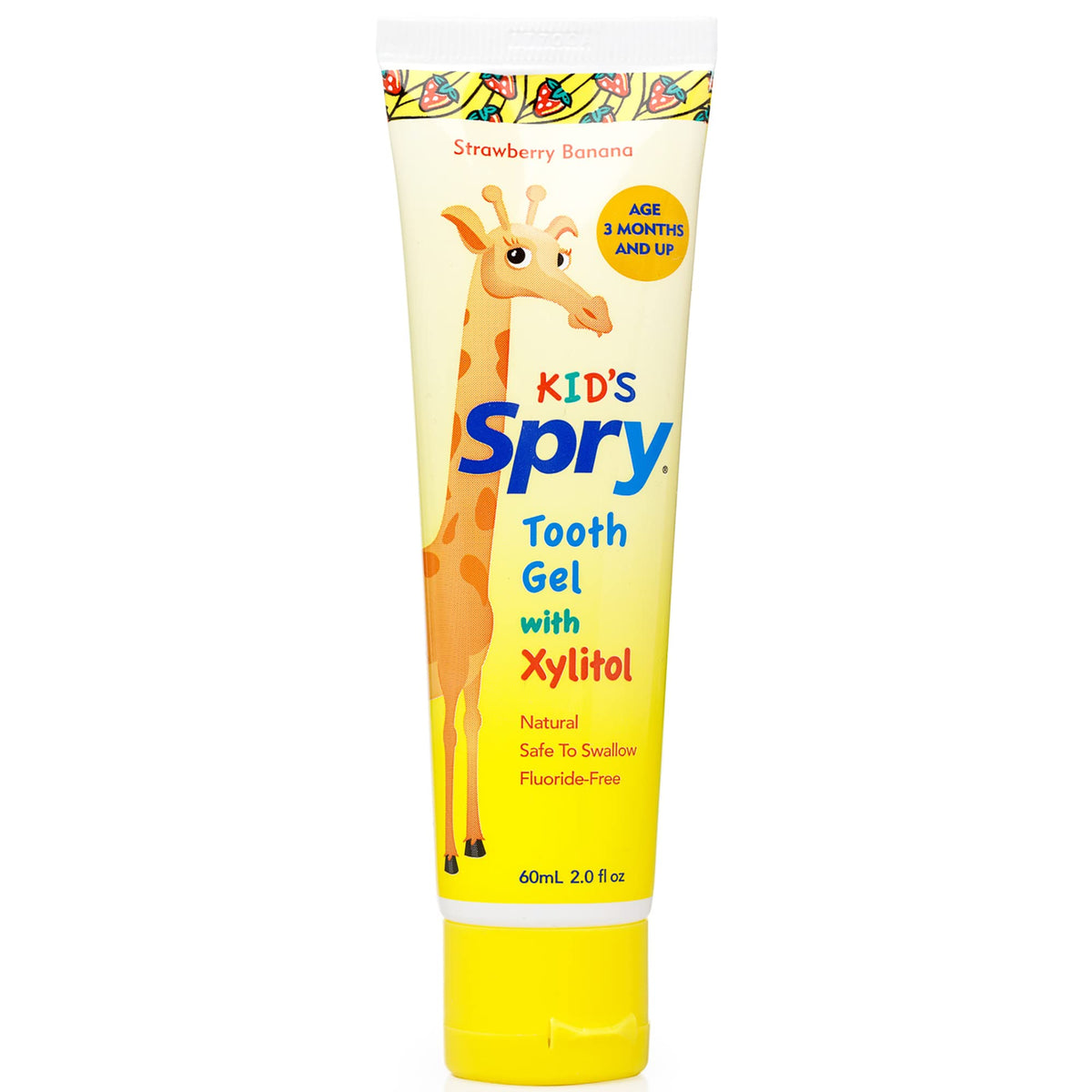 Spry pasta dental natural para bebés, tubo de 2 onzas, apto para el cepillado diario.
