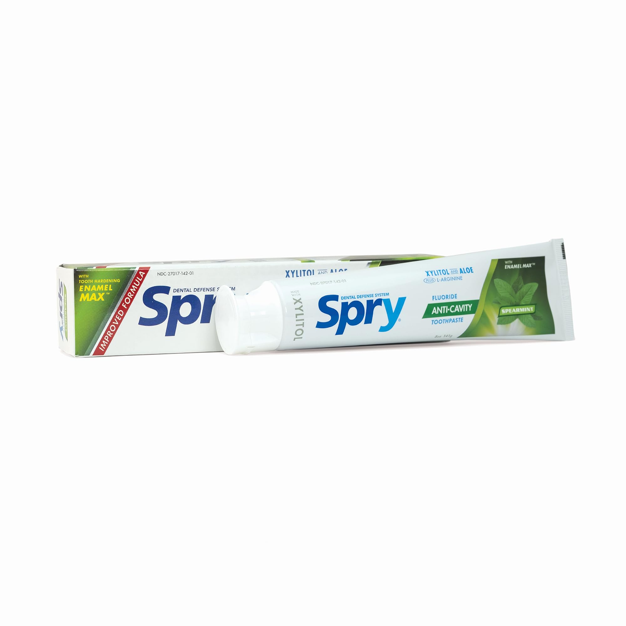 Spry pasta dental xilitol en tubo menta, sabor refrescante para cepillado diario