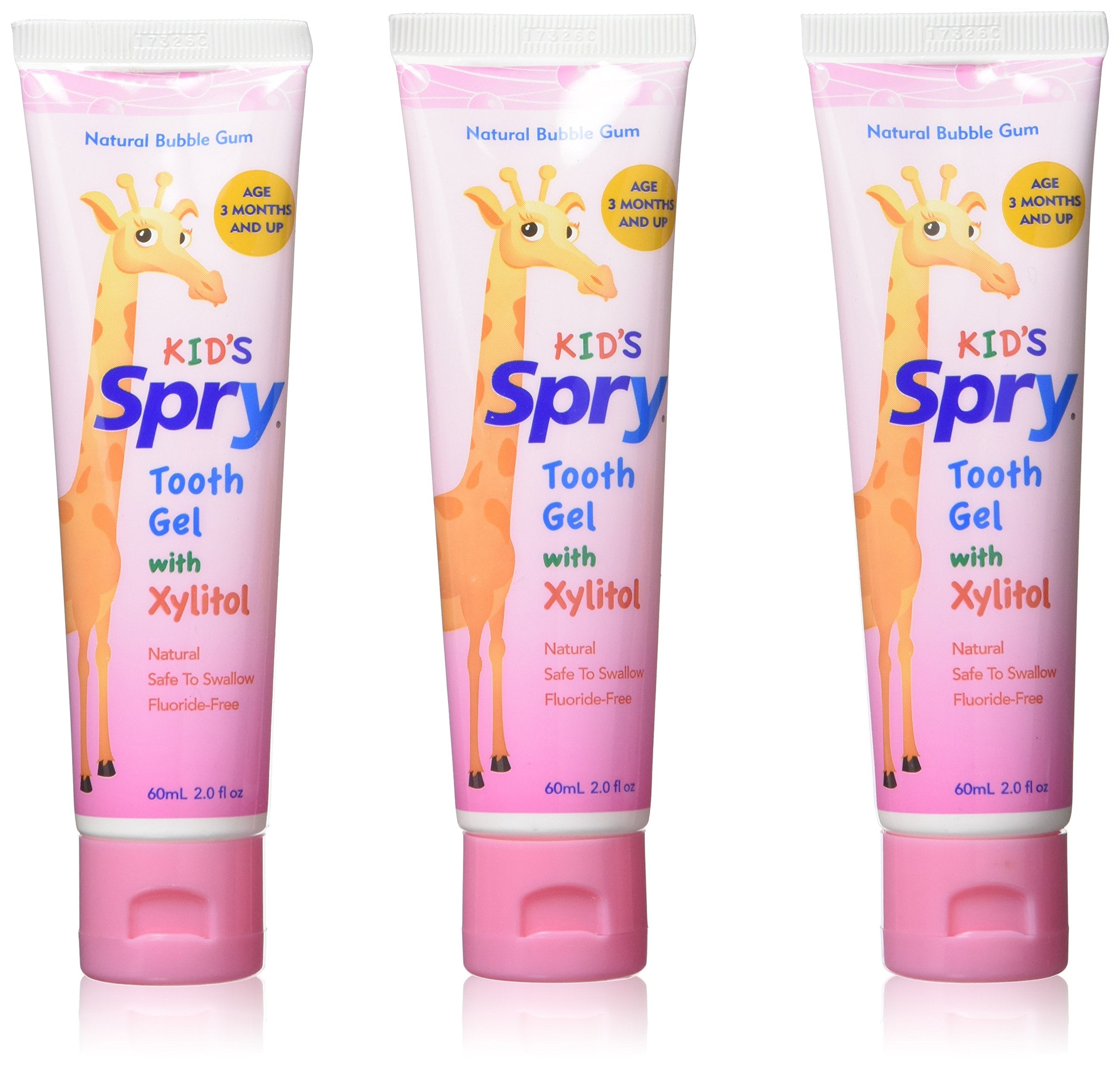 Spry pasta dental natural para bebés, sabor chicle, cuida encías en erupción