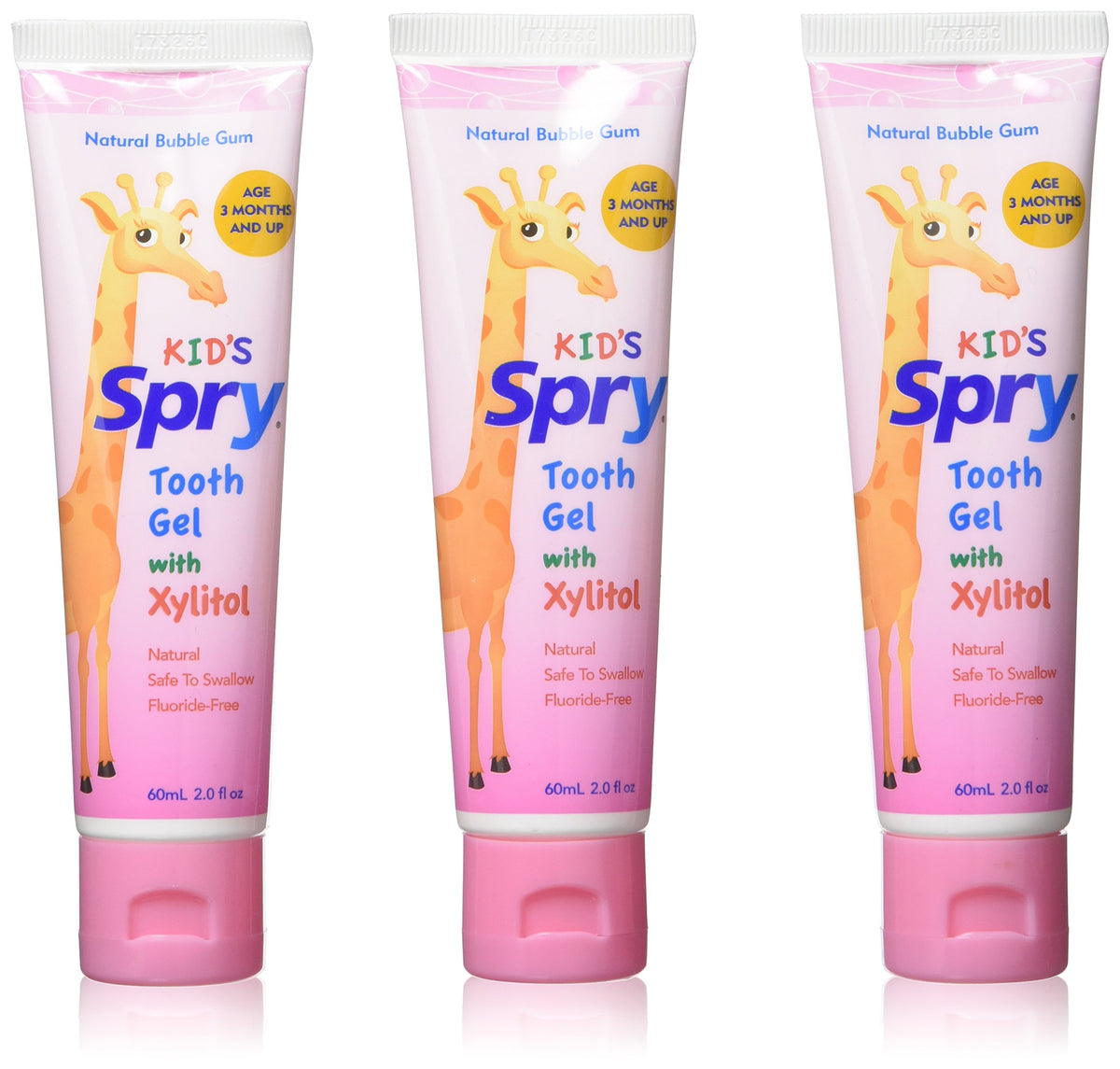 Spry pasta dental natural para bebés, sabor chicle, cuida encías en erupción