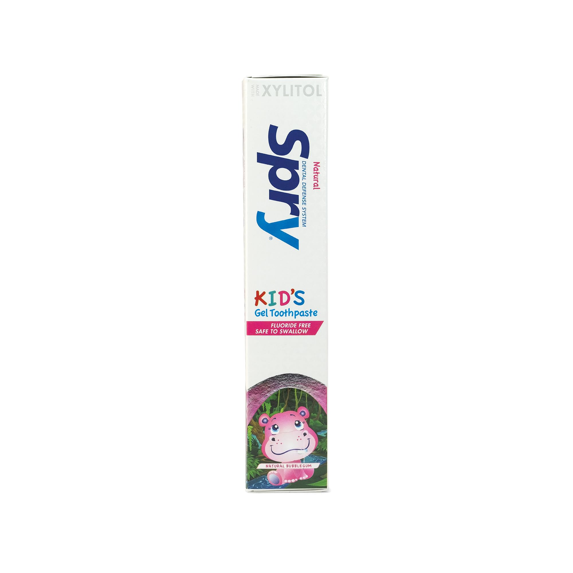 Spry pasta de dientes para niños, ingredientes naturales y sabor chicle.