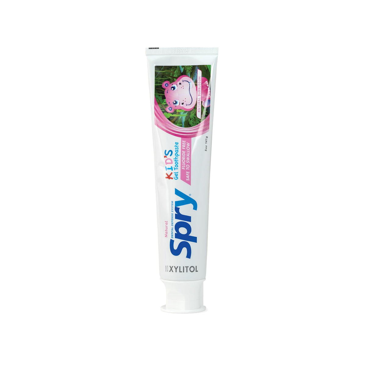 Spry pasta de dientes para niños con xilitol y sabor chicle.