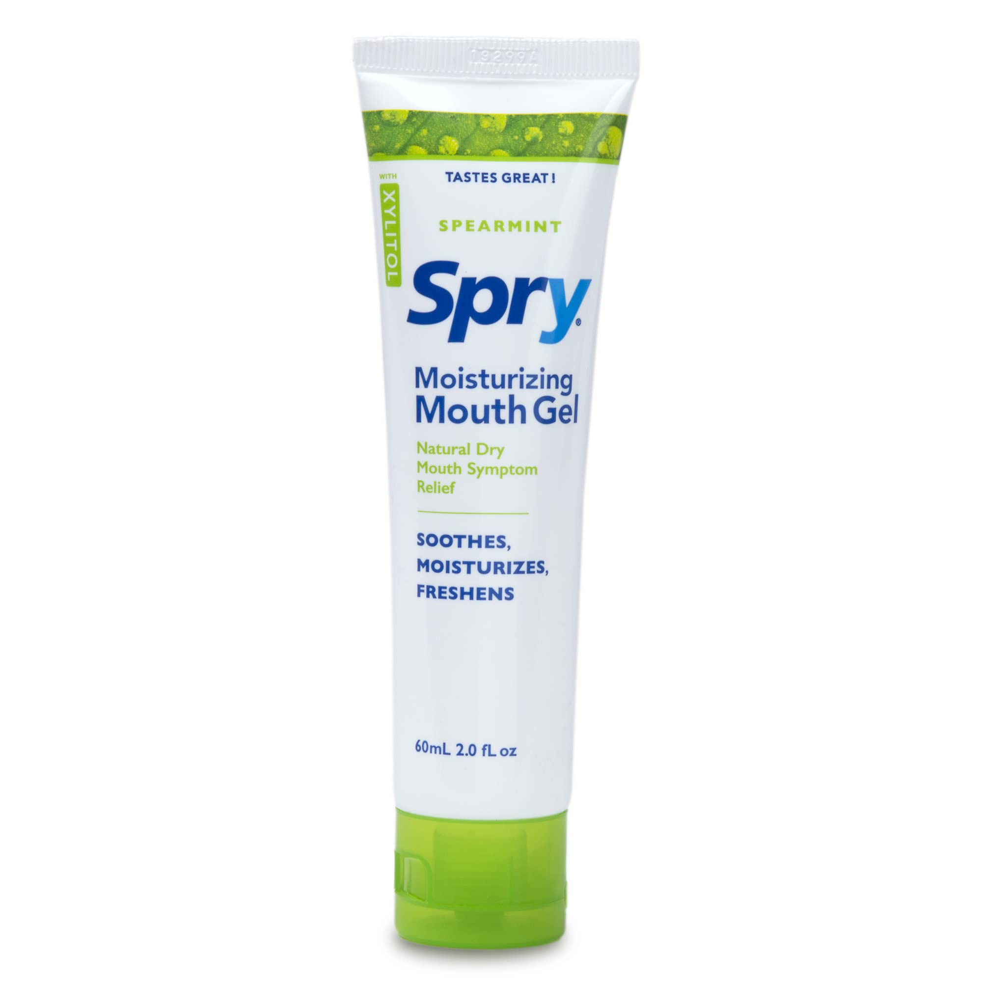 Spry gel alivio sequedad bucal en envase que hidrata y refresca durante el día.