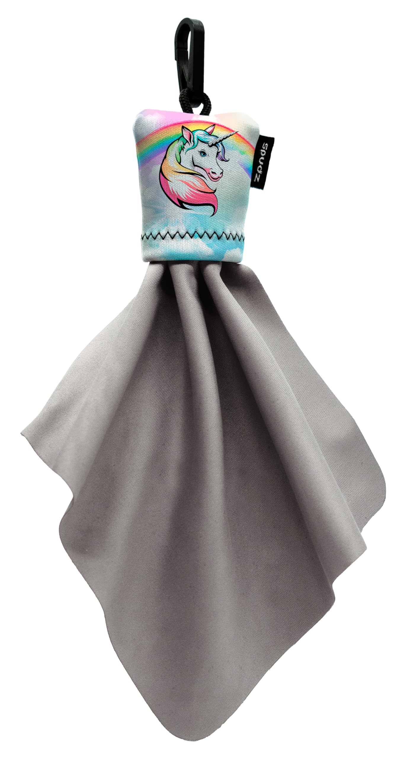 SPUDZ Classic con bolsa y gancho para lentes a mano.