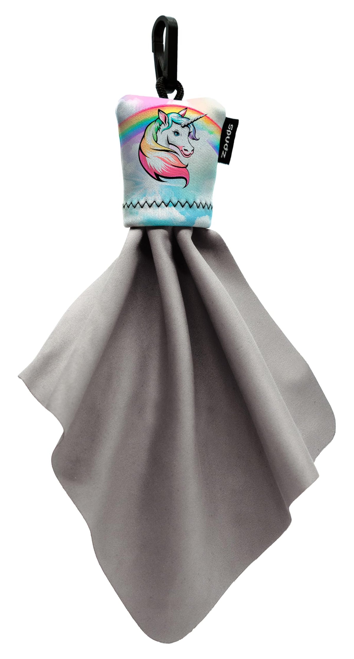 SPUDZ Classic con bolsa y gancho para lentes a mano.