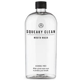Squeaky Clean enjuague bucal sin alcohol en botella listo para uso diario.