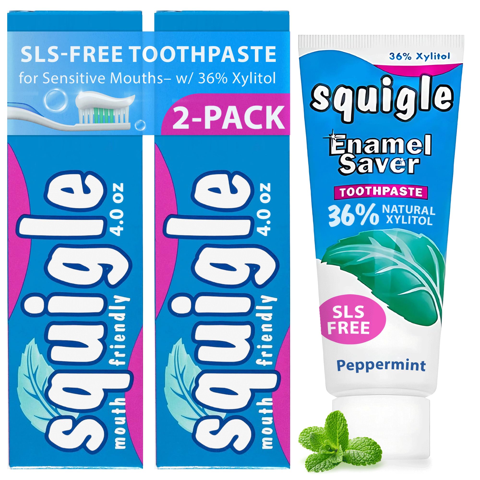 Squigle Enamel Saver: tubo de pasta suave para dientes sensibles.
