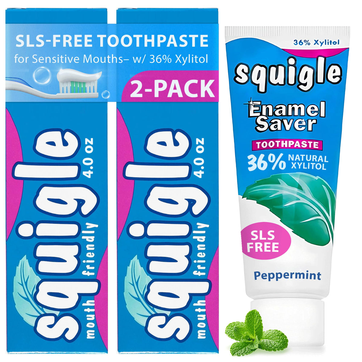Squigle Enamel Saver: tubo de pasta suave para dientes sensibles.