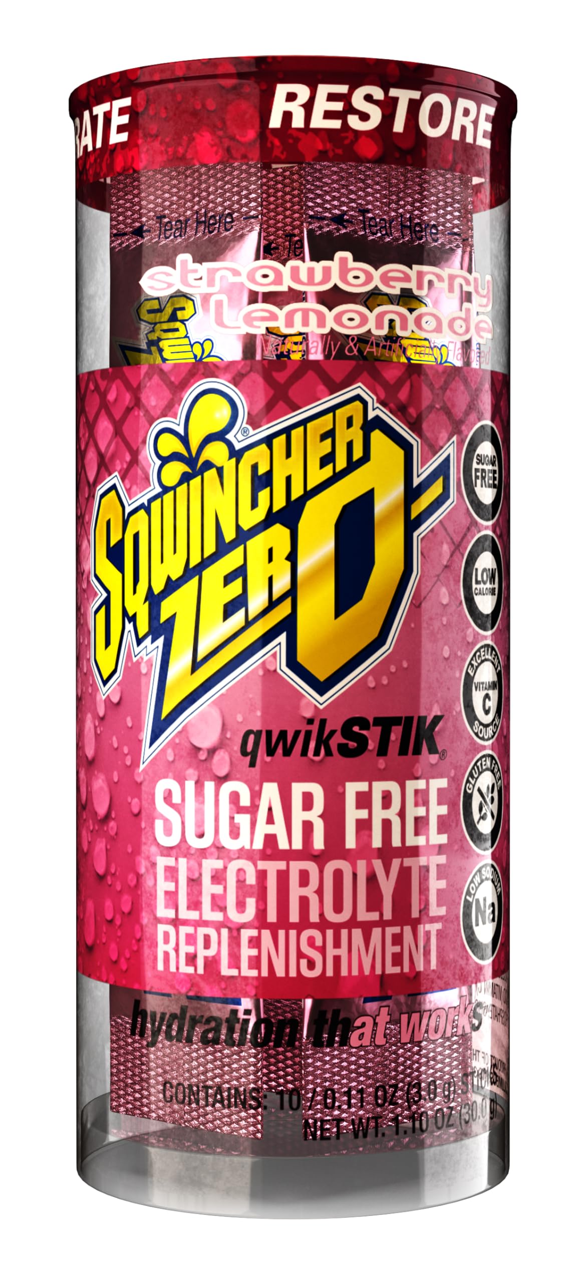 Sqwincher Zero Qwik Stik: envase práctico, porciones individuales para bolsa o gimnasio