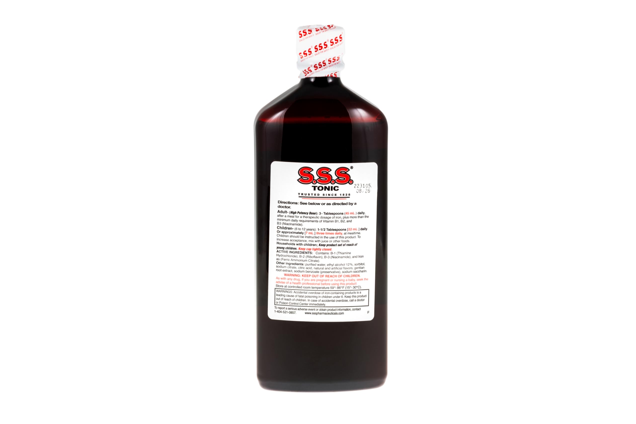 S.S.S. Tonic dosis 100 mg de hierro para bienestar.