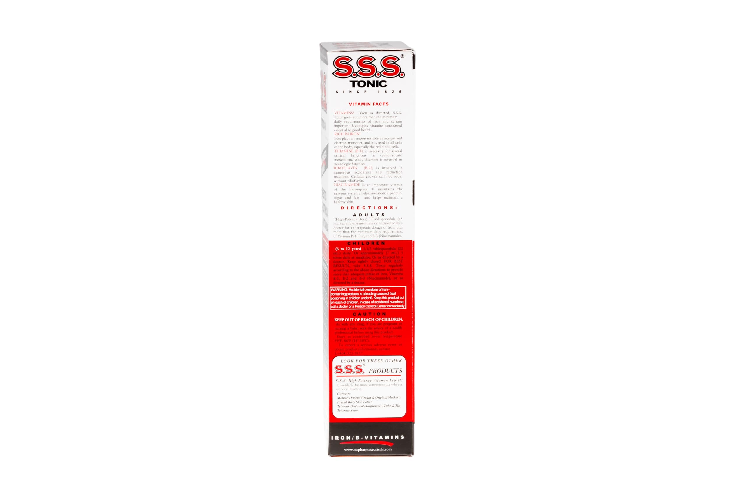 S.S.S. Tonic vitaminas B1, B2 y B3 para vitalidad.