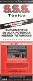 S.S.S. Tónico Líquido, fórmula rica en hierro y vitaminas, posible apoyo a la energía diaria.