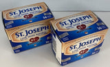 Frasco de St. Joseph Aspirina 81 mg con 36 tabletas y almacenamiento seguro.