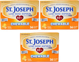 St. Joseph aspirina masticable 81 mg naranja para uso diario cómodo.