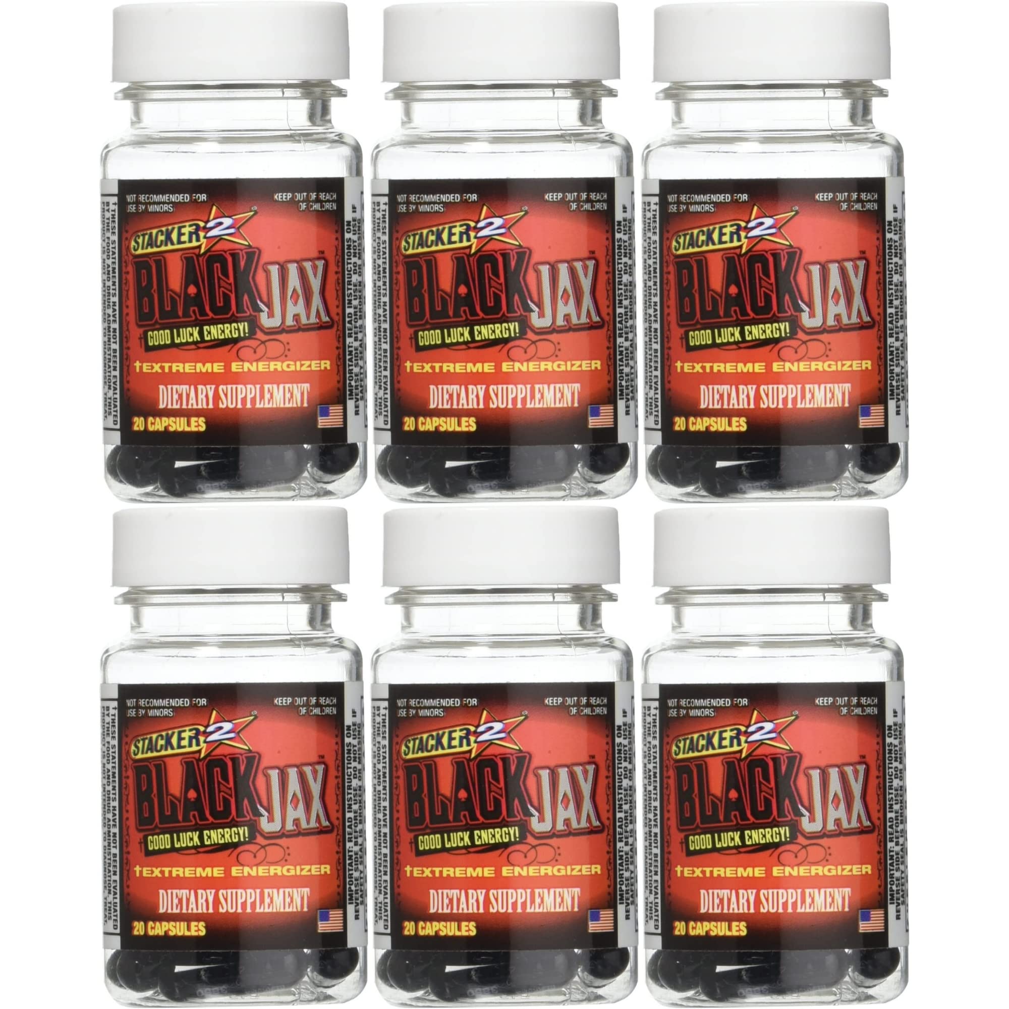 STACKER 2 Black Jax, botella frontal, posible aporte de energía para el día.