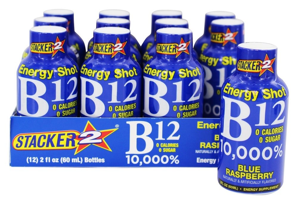 Stacker 2 frambuesa azul, botella destacada para energía rápida