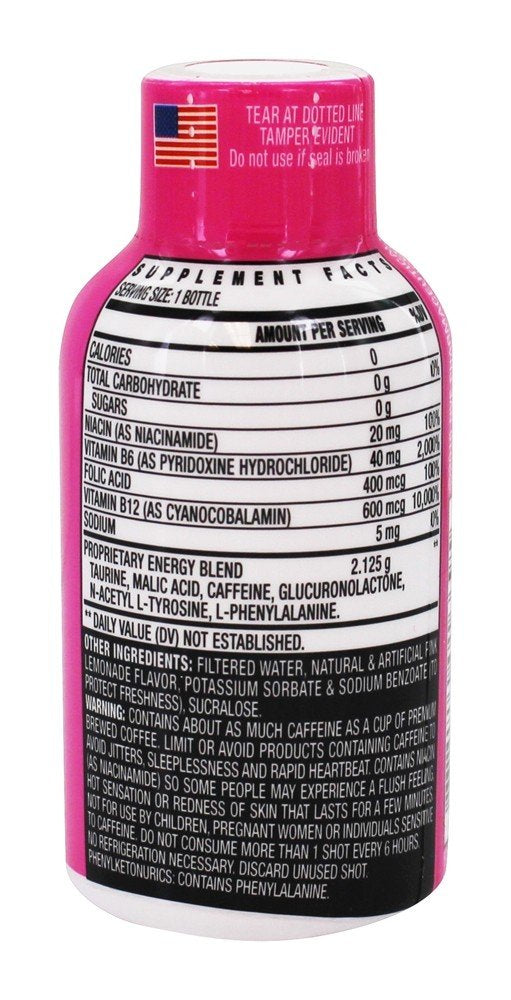 Stacker 2, etiqueta frontal clara que resalta sabor rosado y energía instantánea.