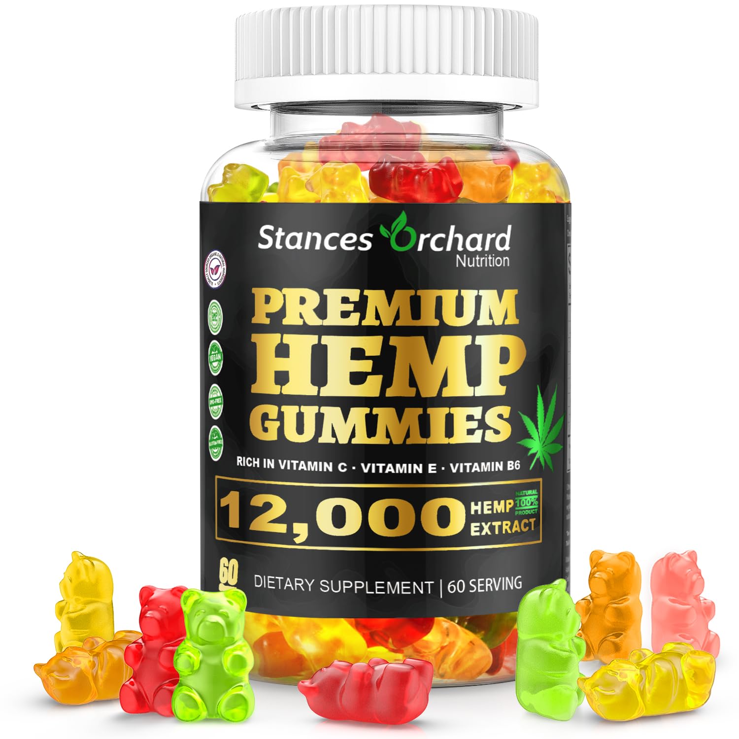 Gomitas STANCES ORCHARD Hemp alta potencia para relajación diaria