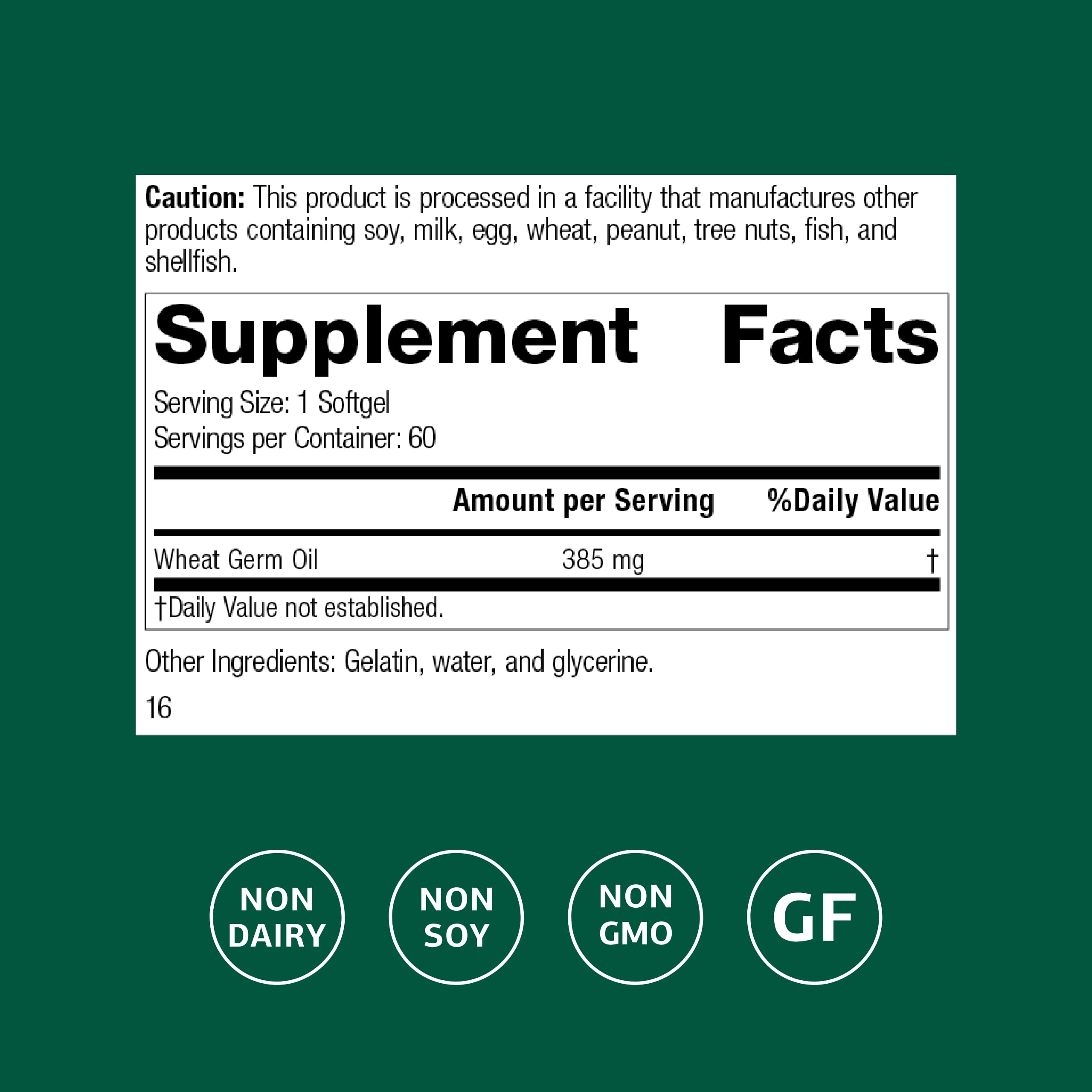 Standard Process Aceite de Germen de Trigo con etiqueta libre de gluten
